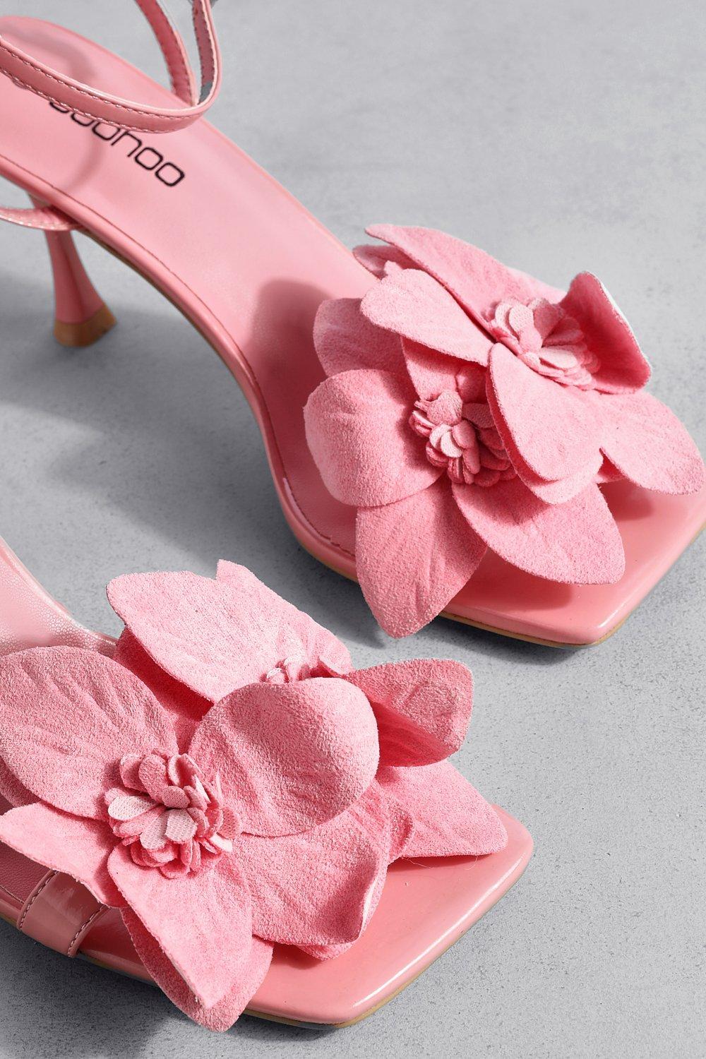 Hot pink floral heels sale